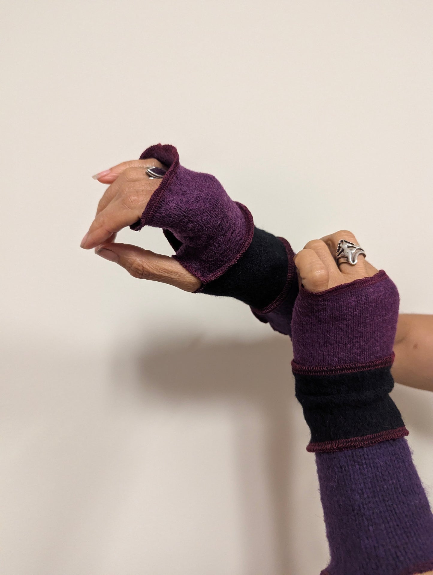Purple Black Arm Warmers