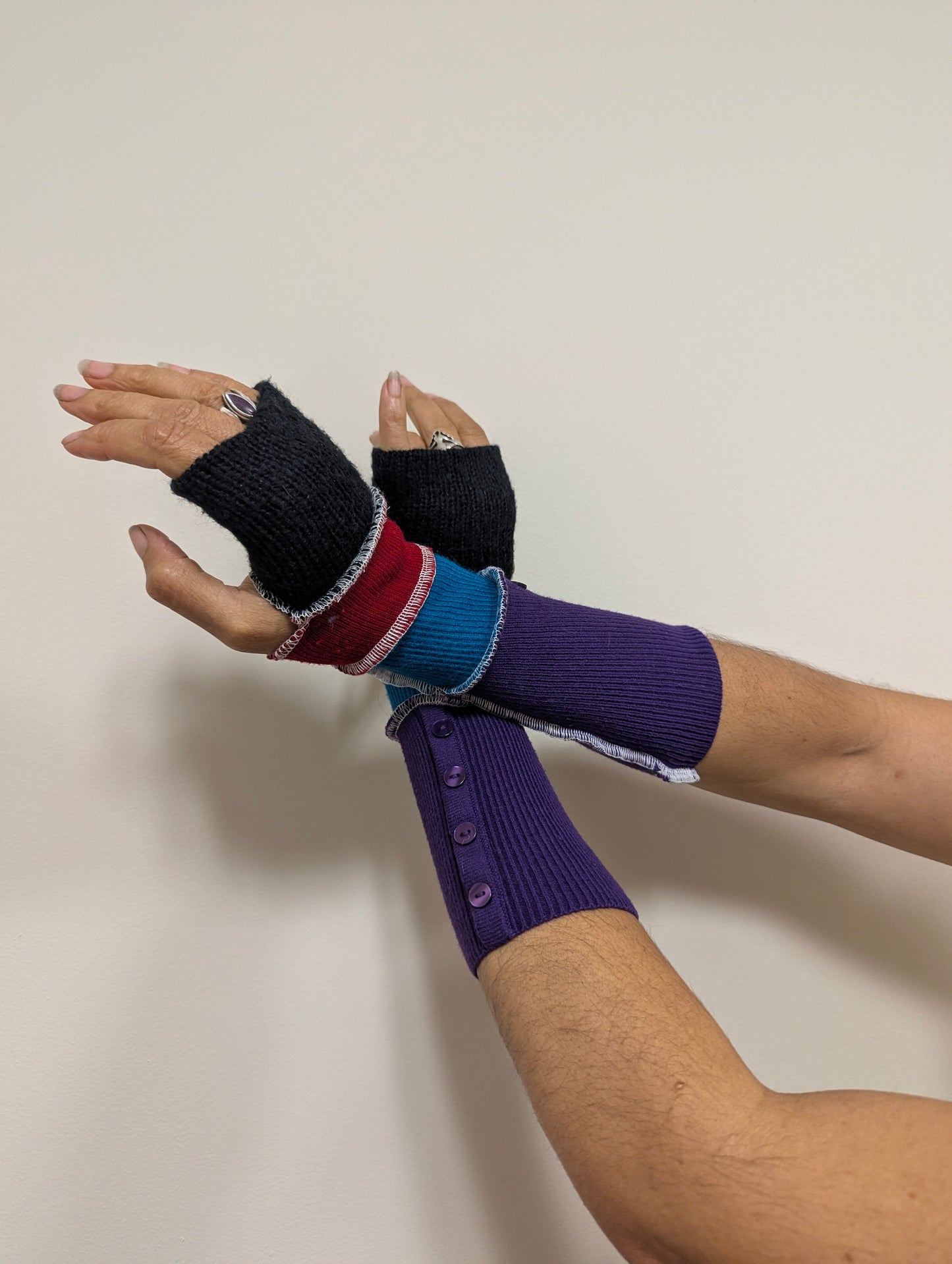 Red Blue Black Purple Arm Warmers