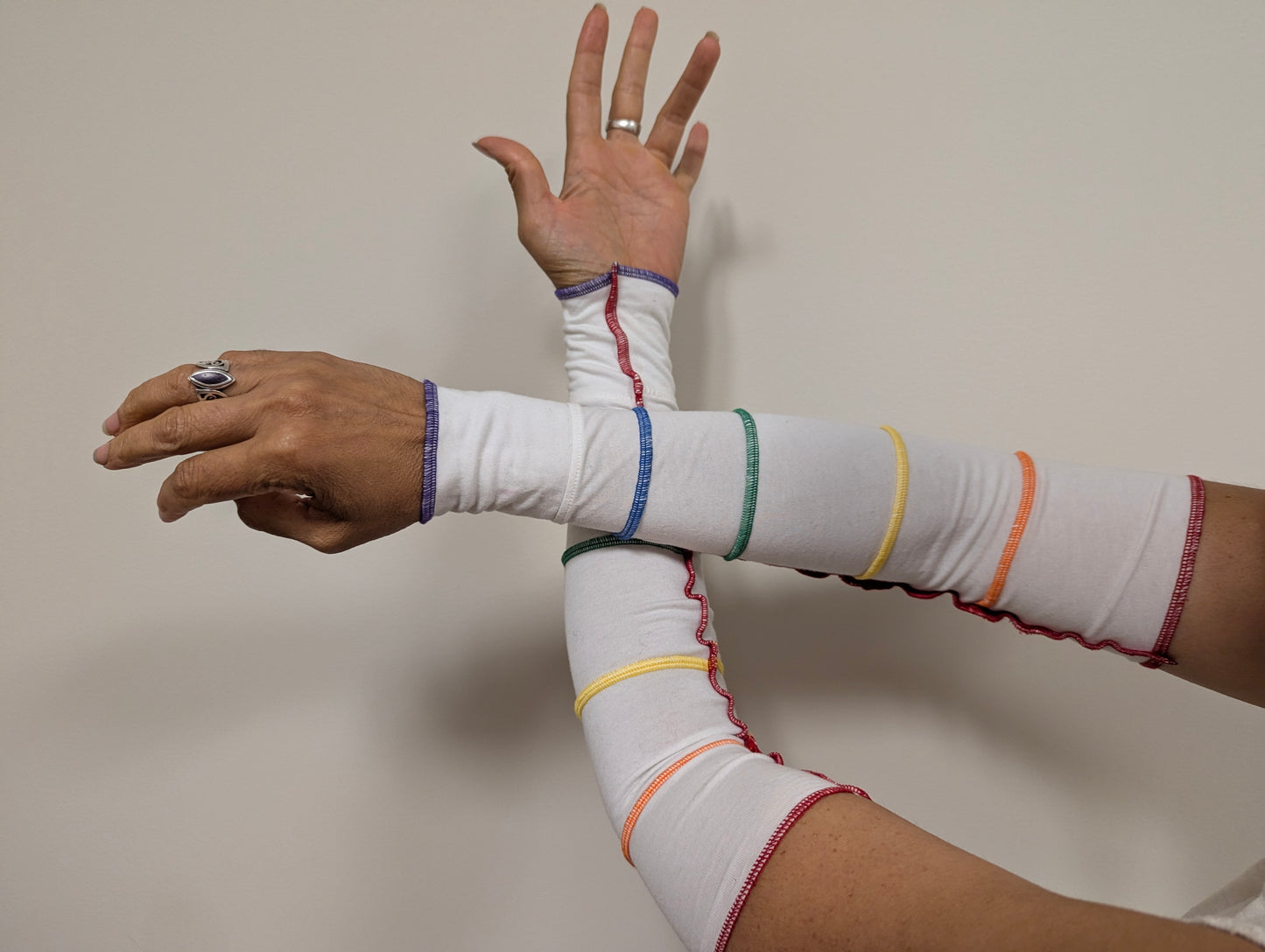 White Rainbow Arm Warmers (Copy)