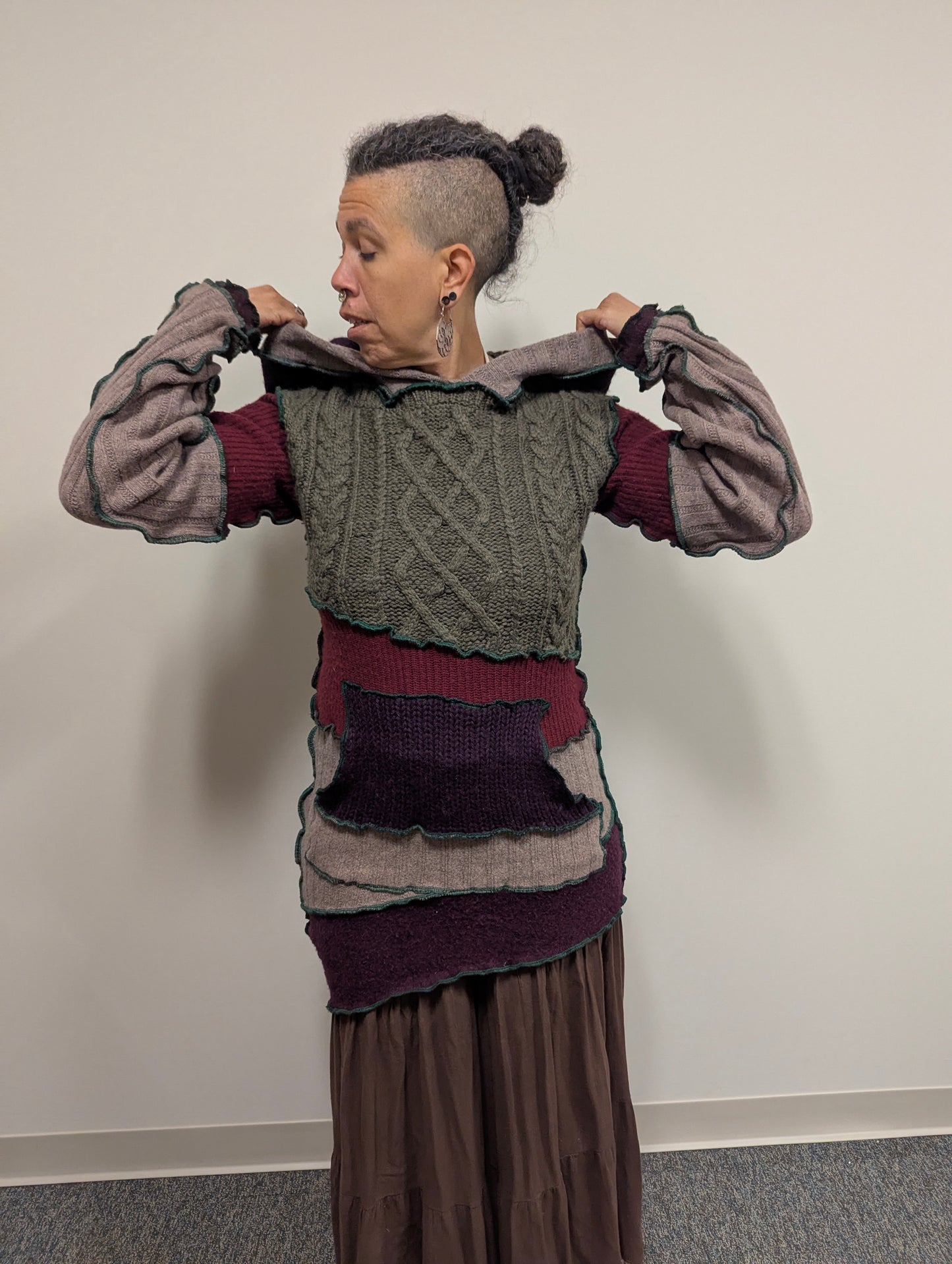 Cabled Sweater Hoodie