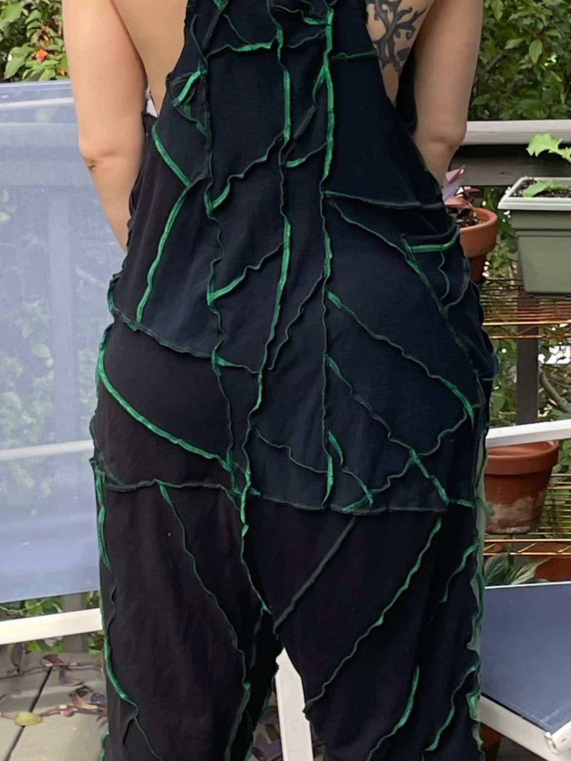 Green, Black, and Gray Harem Style Jumper