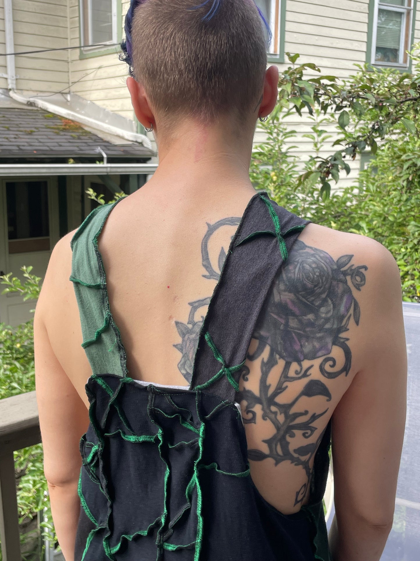 Green, Black, and Gray Harem Style Jumper