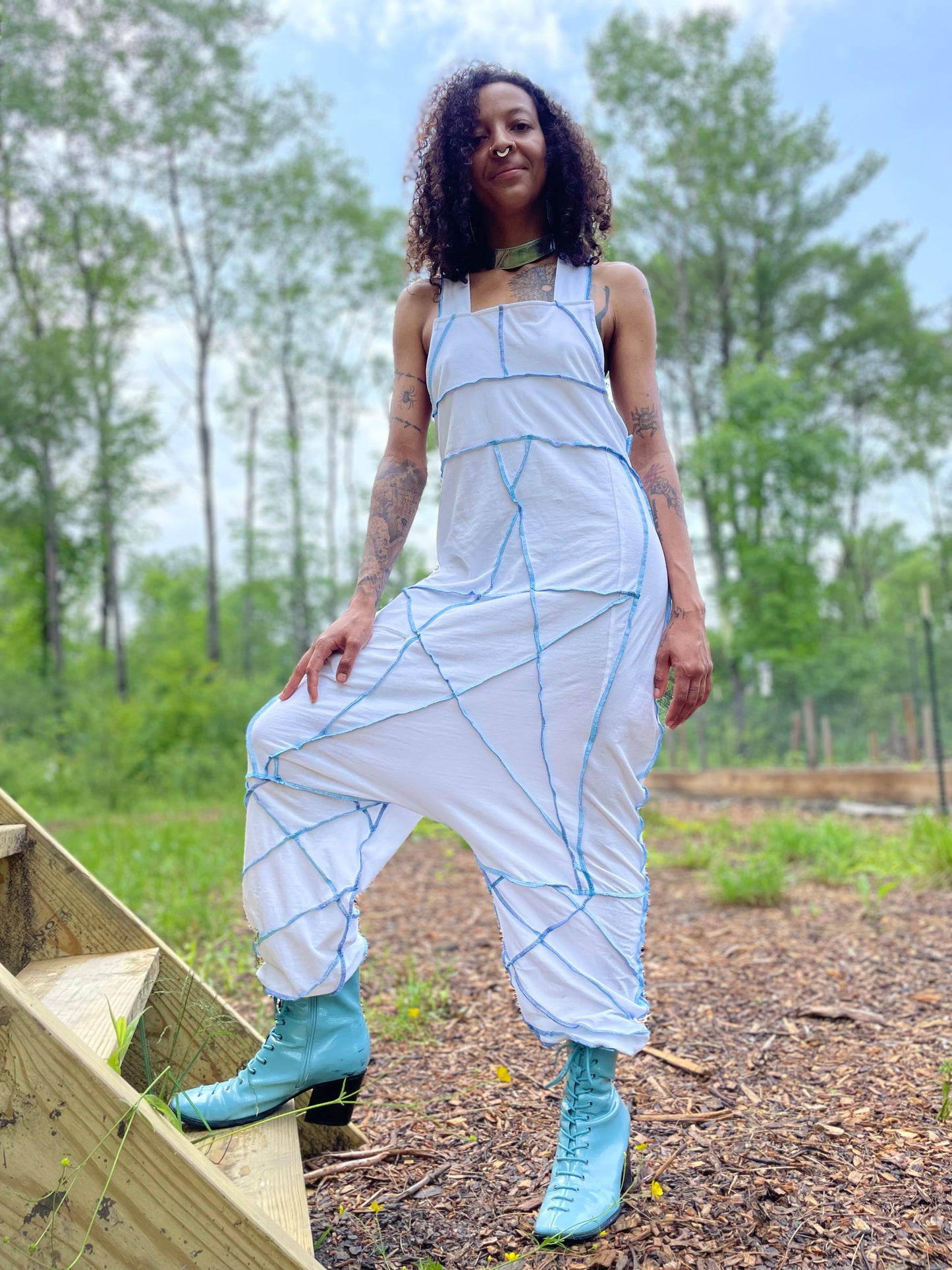 White Star Harem Style Jumper w/ Blue Seams (SOLD)