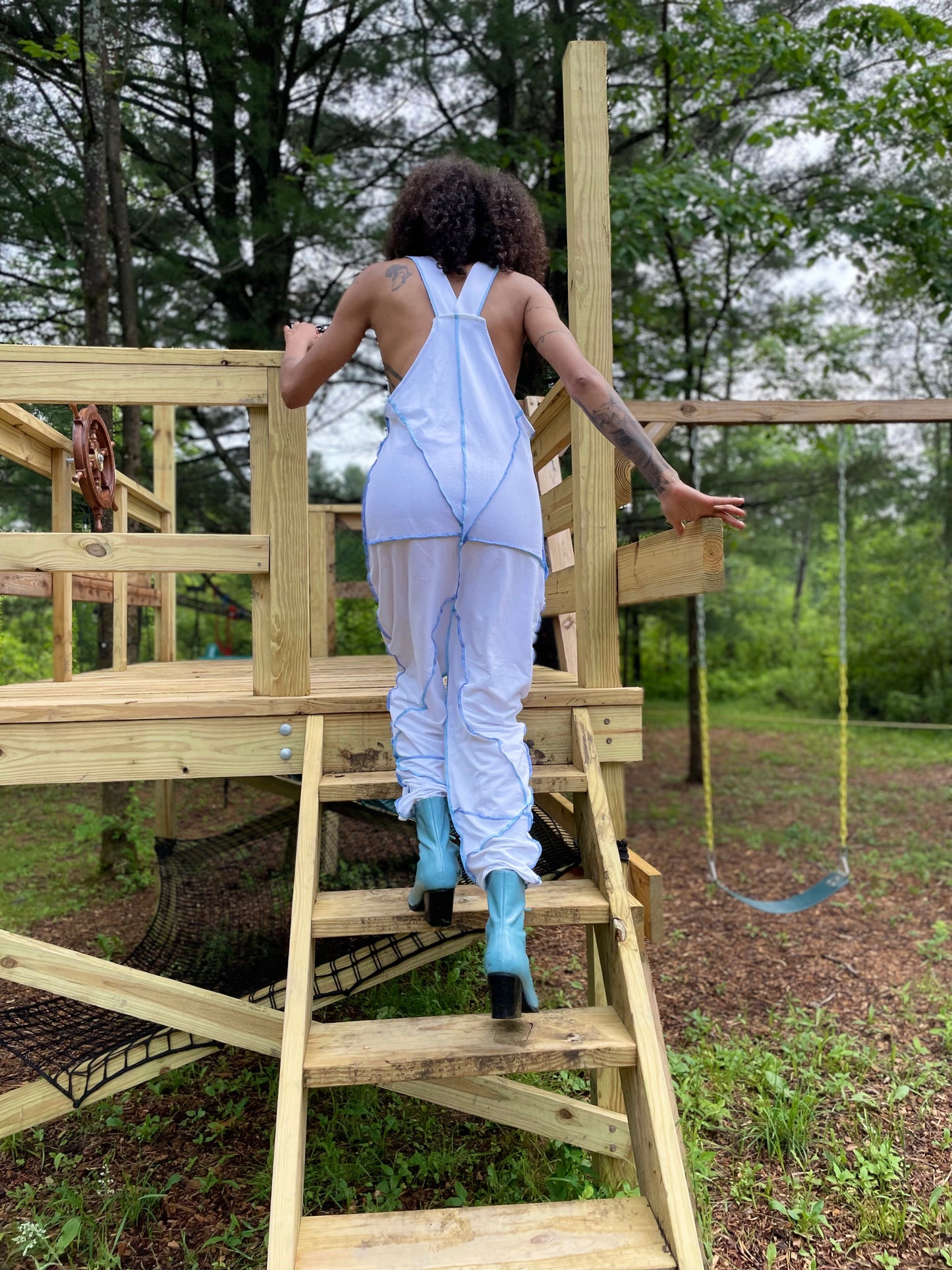 White Star Harem Style Jumper w/ Blue Seams (SOLD)