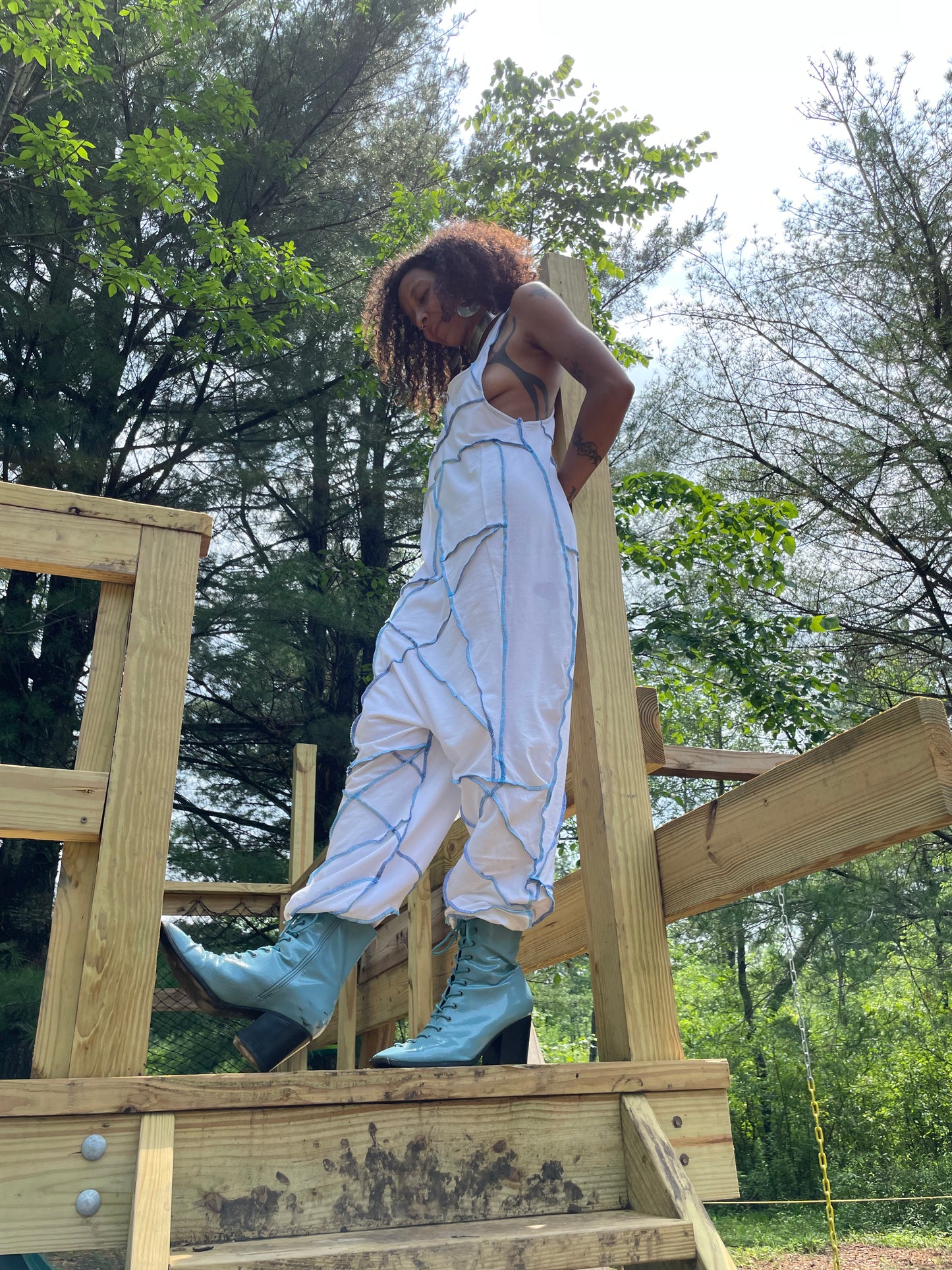 White Star Harem Style Jumper w/ Blue Seams (SOLD)