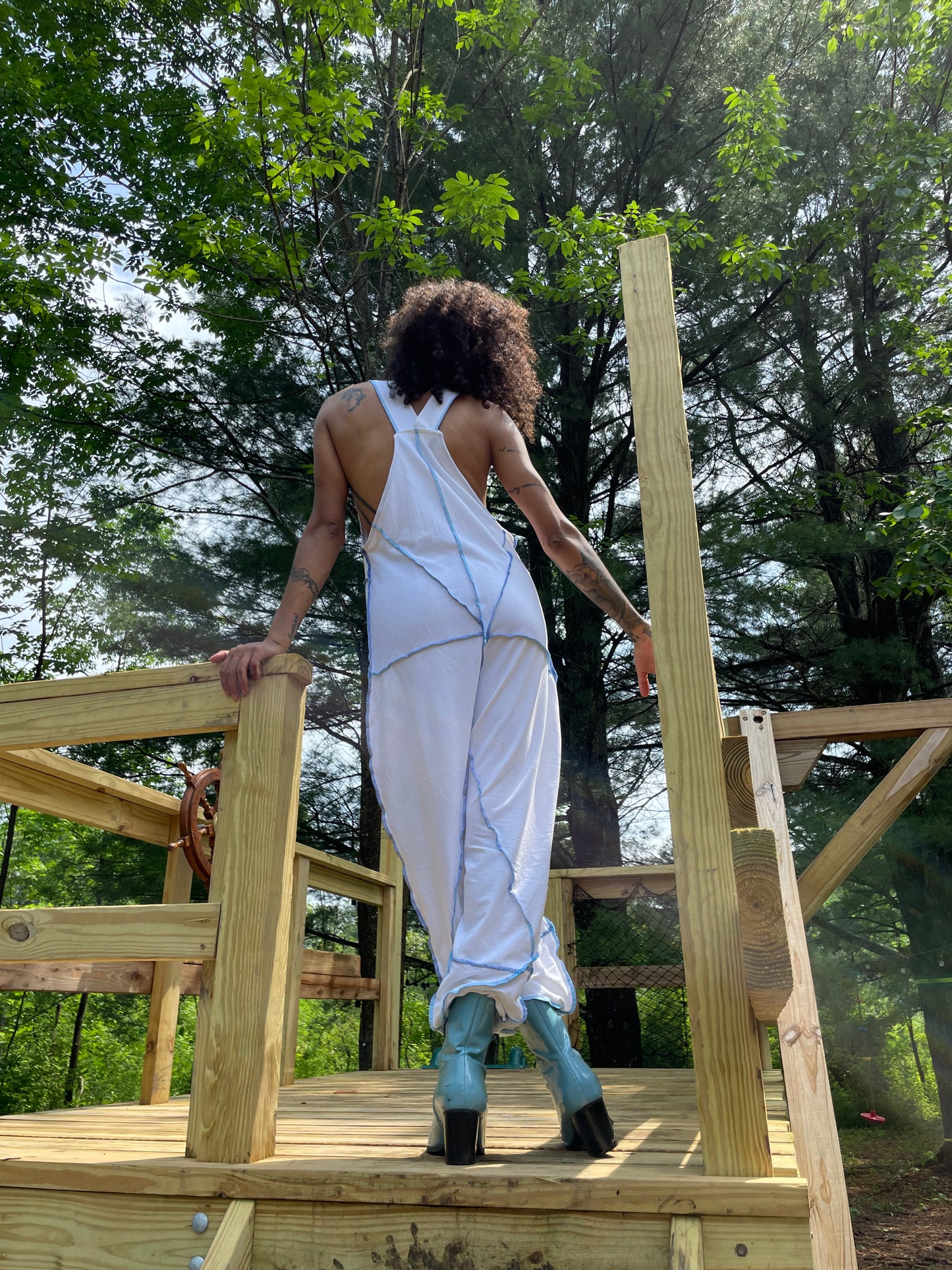 White Star Harem Style Jumper w/ Blue Seams (SOLD)