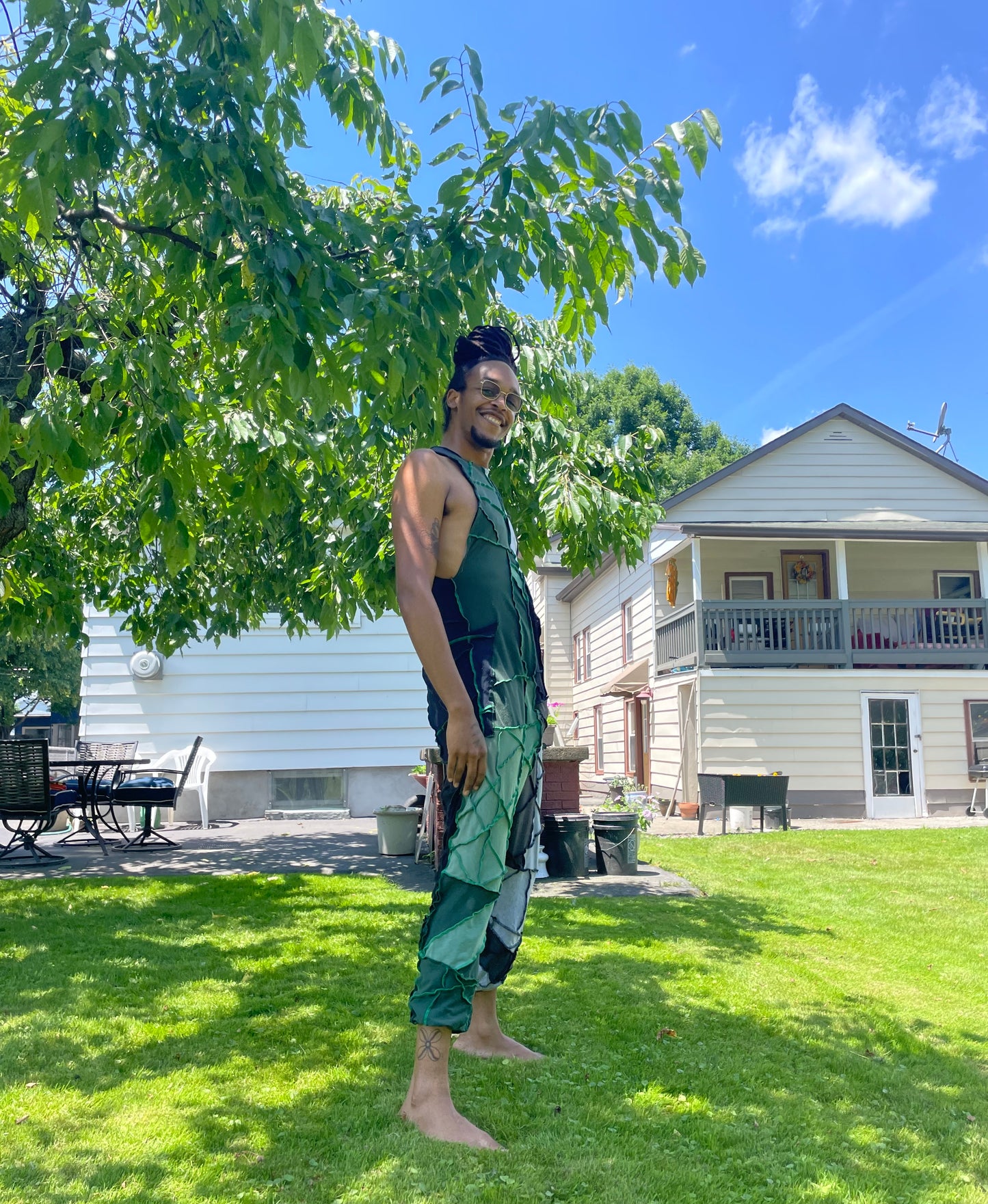 Green, Black, and Gray Harem Style Jumper