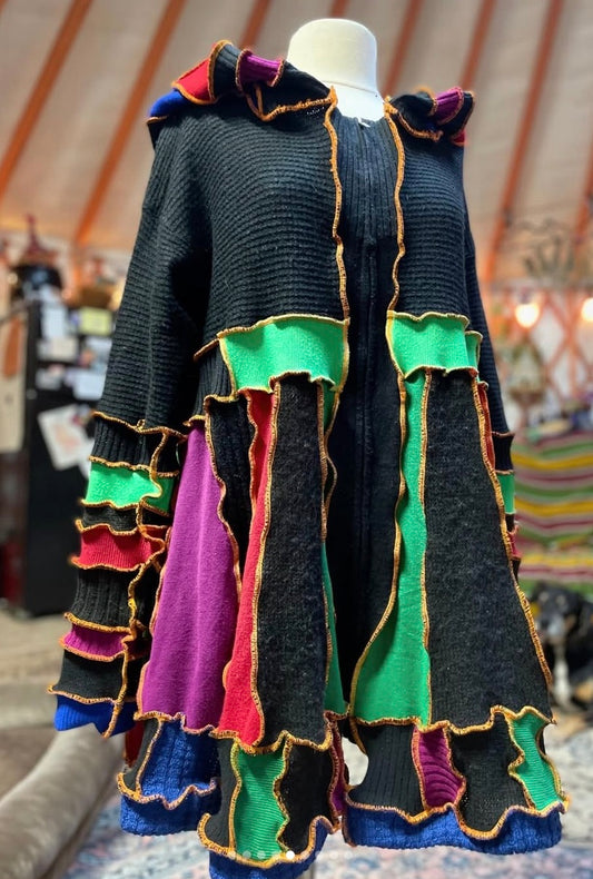 Shipibo Embroidered Sweater Coat