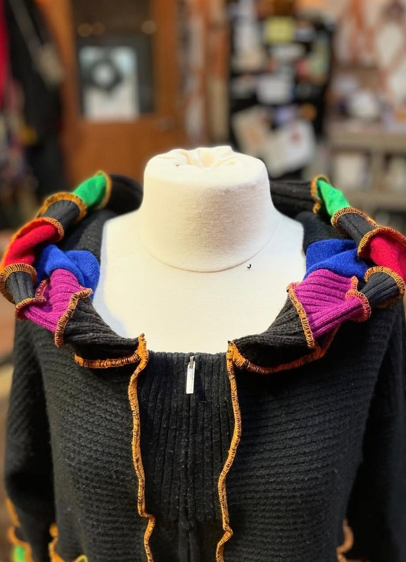 Shipibo Embroidered Sweater Coat