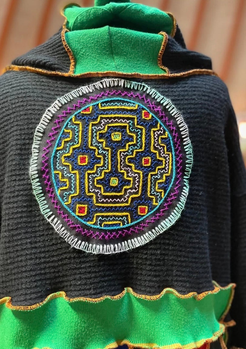 Shipibo Embroidered Sweater Coat