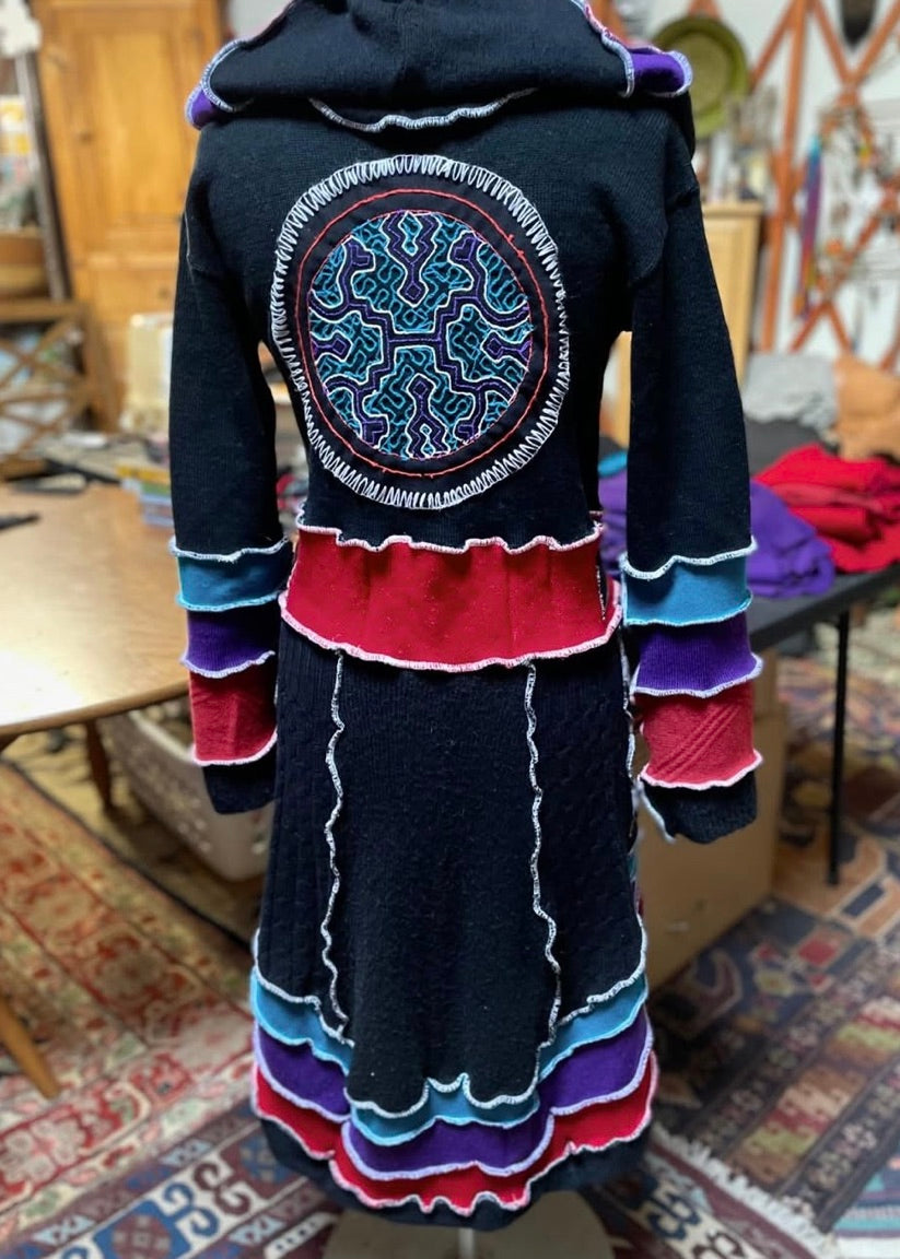 Shipibo Embroidered Sweater Coat