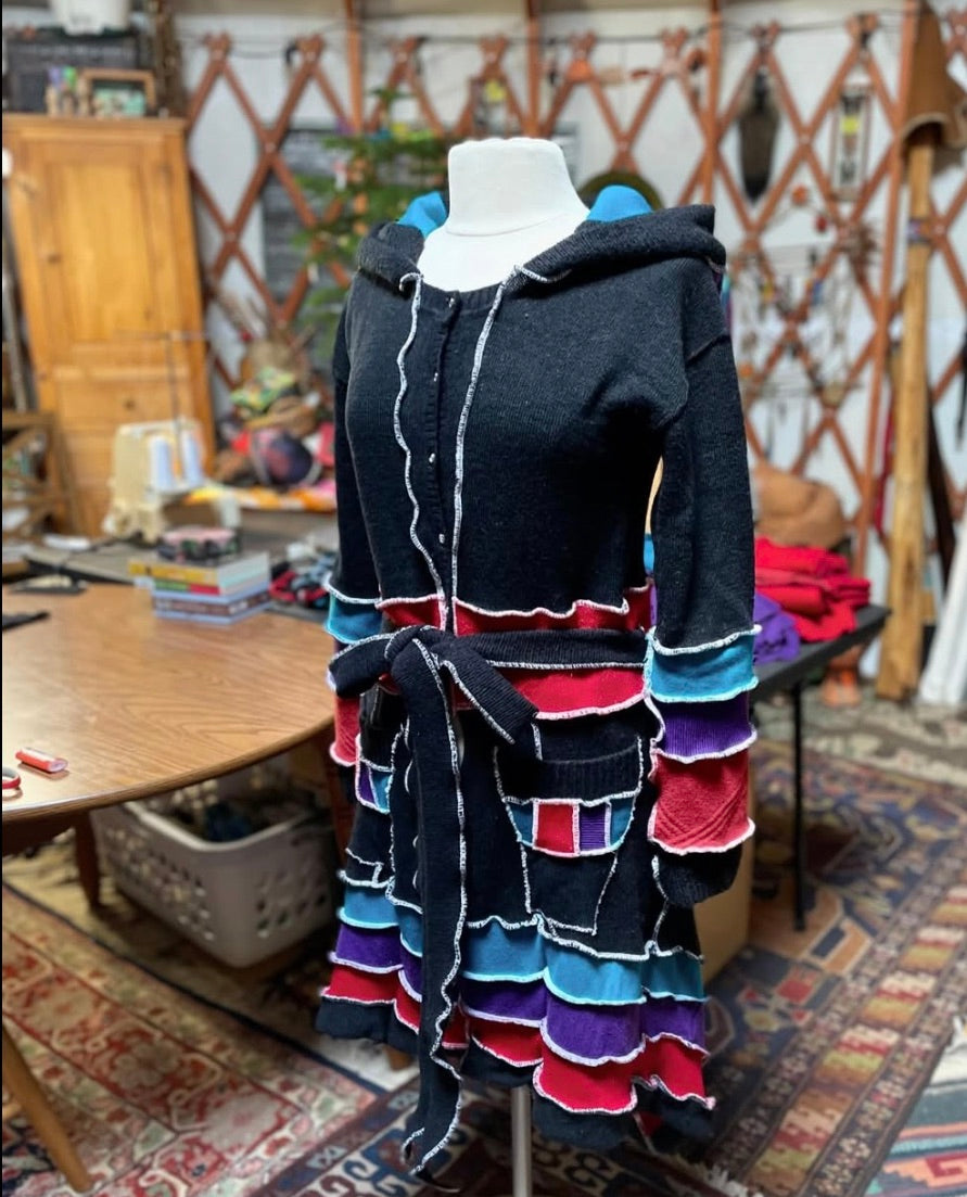 Shipibo Embroidered Sweater Coat