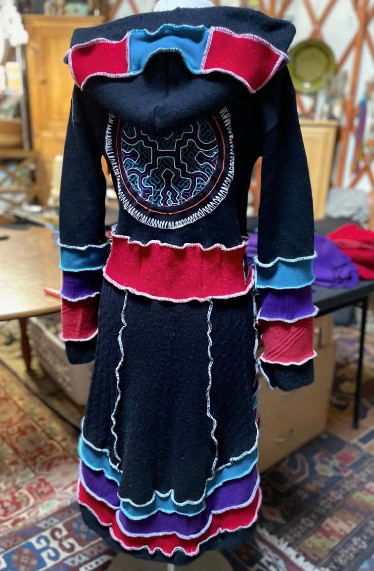 Shipibo Embroidered Sweater Coat