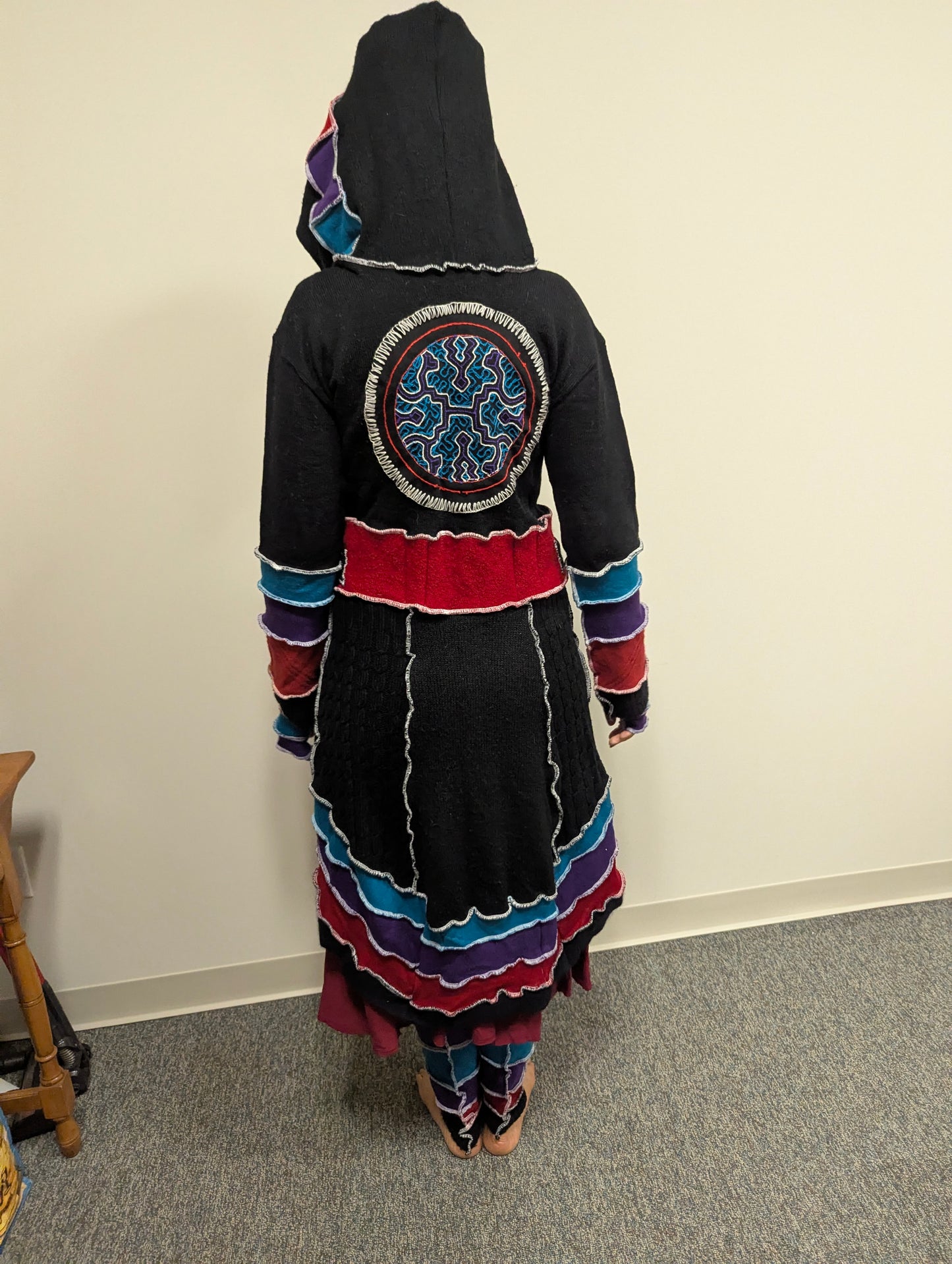 Shipibo Embroidered Sweater Coat