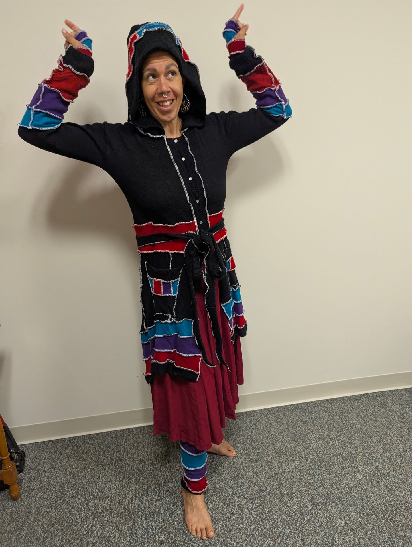 Shipibo Embroidered Sweater Coat