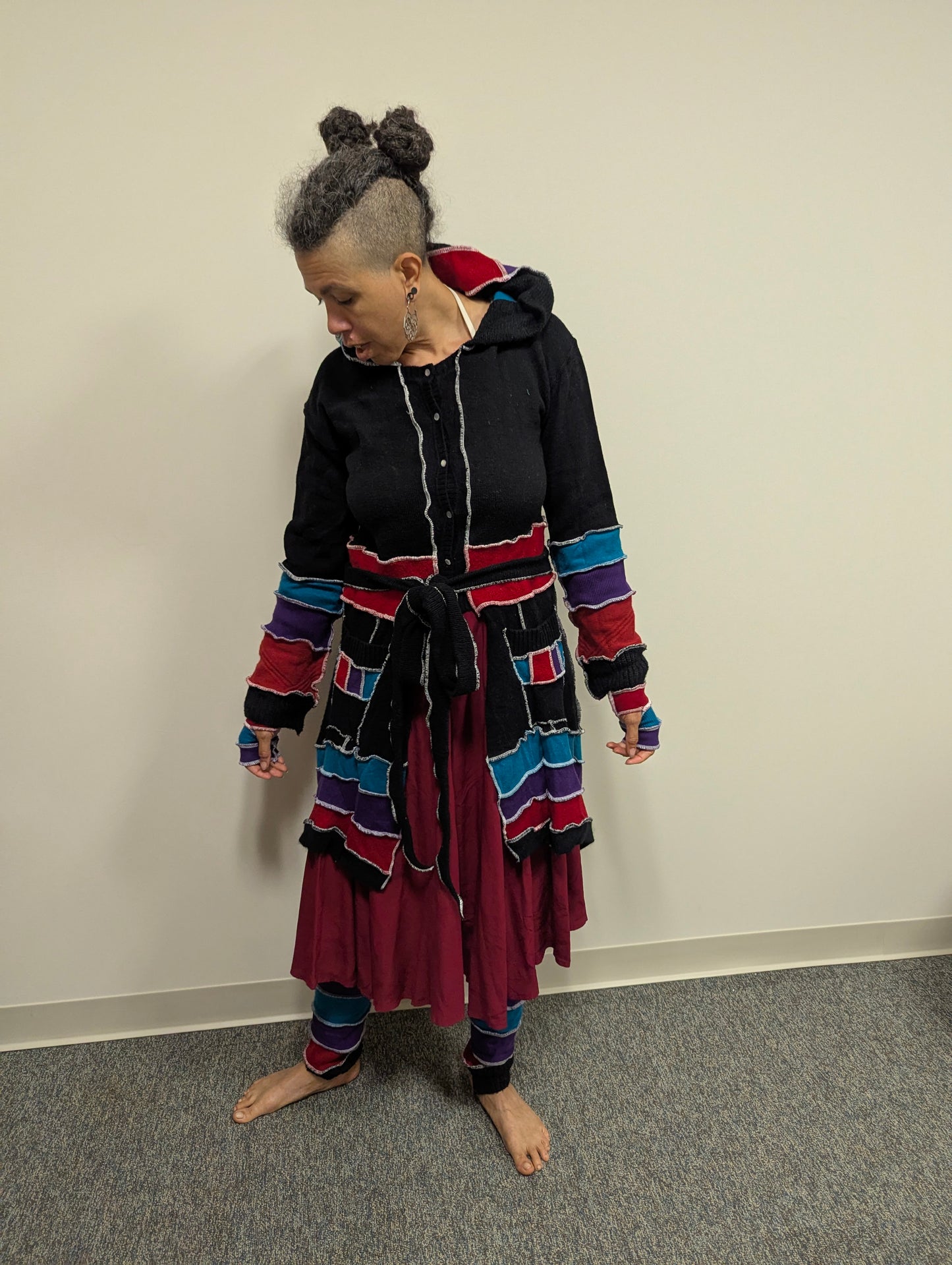 Shipibo Embroidered Sweater Coat