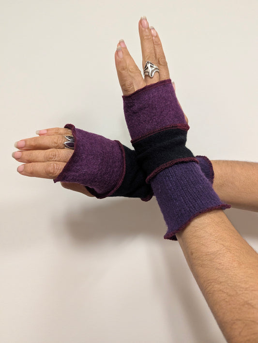 Purple Black Arm Warmers
