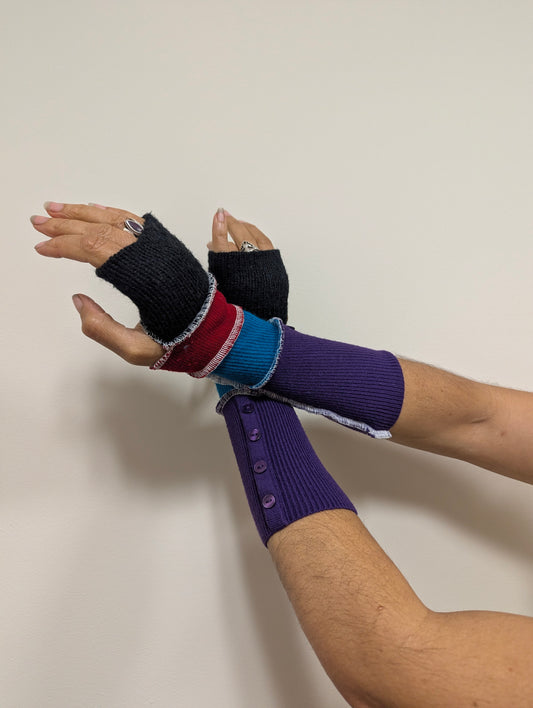 Red Blue Black Purple Arm Warmers