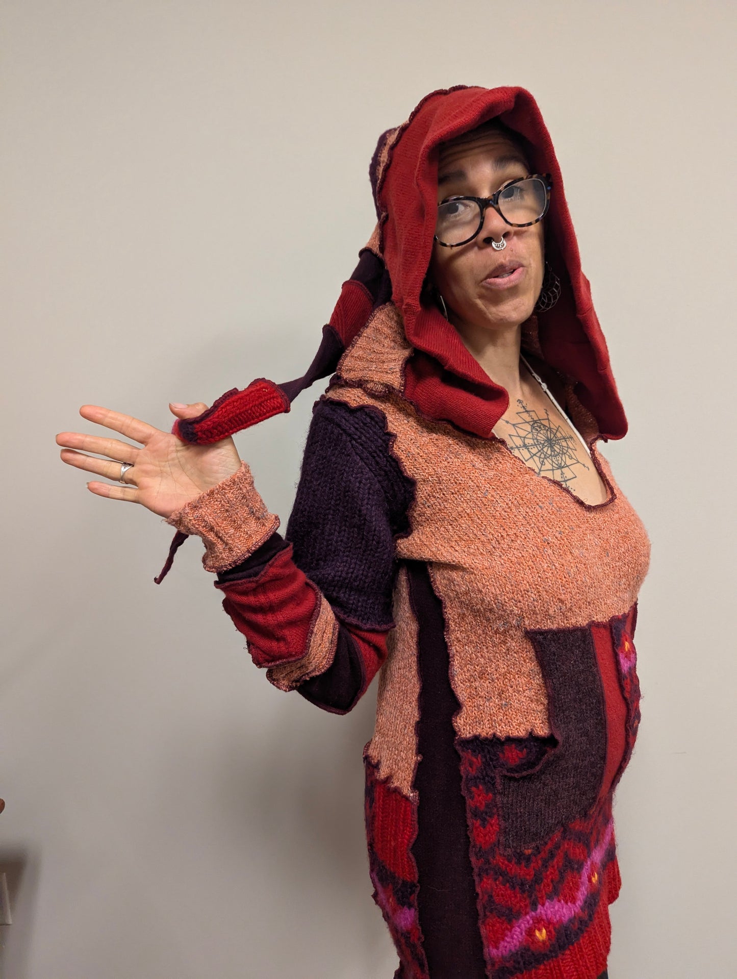 Fairy Sweater Hoodie (Maroon, Red, Peach)