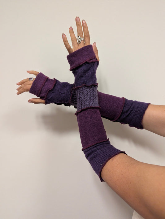 Purple Black Maroon Arm Warmers